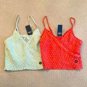 2 XS Hollister Tank Tops (NWT - green and pink)